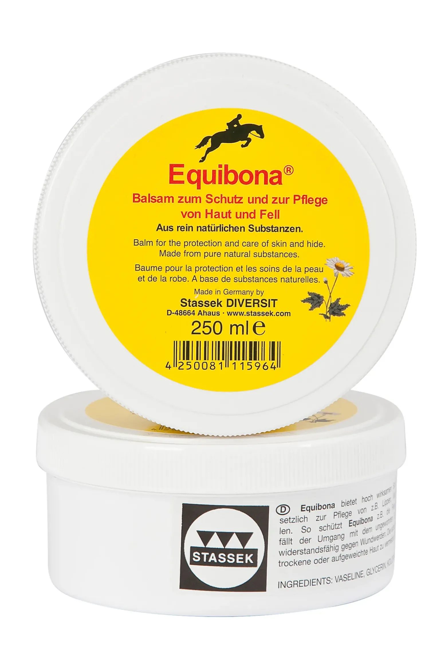 Baume De Protection Naturel Stassek Equibona Pour La Peau, 250 Ml