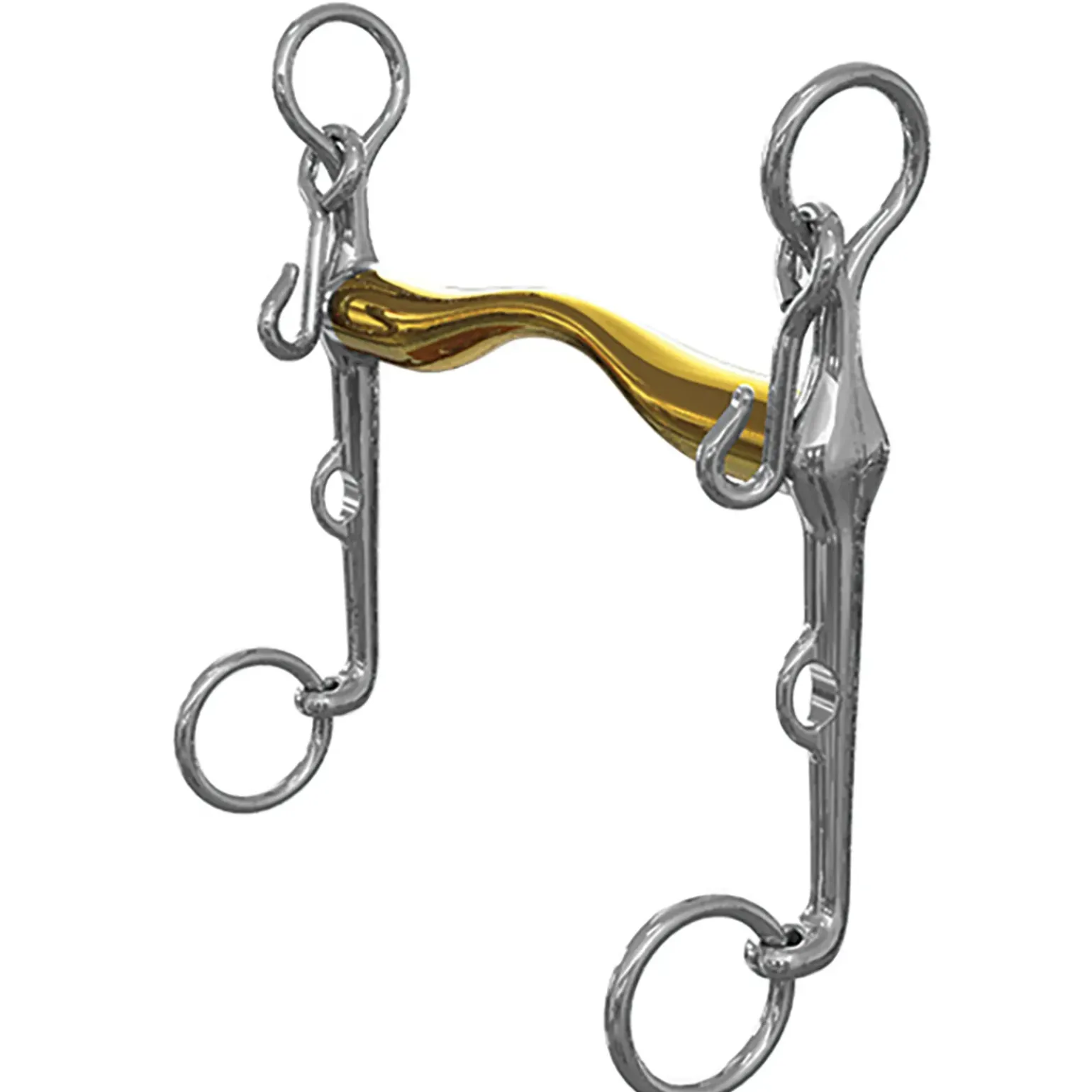 Mors De Bride Cheval Debutant Ns Bits Starter, Type L'Hotte A Leger Passage De Langue, Epaisseur 16 Mm, Branche Inferieure 7 Cm