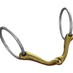 Mors De Filet Ns Bits Demi Anky, Simple Brisure, Canons Courbes, Epaisseur 14 Mm, Anneaux Chantilly 55 Mm