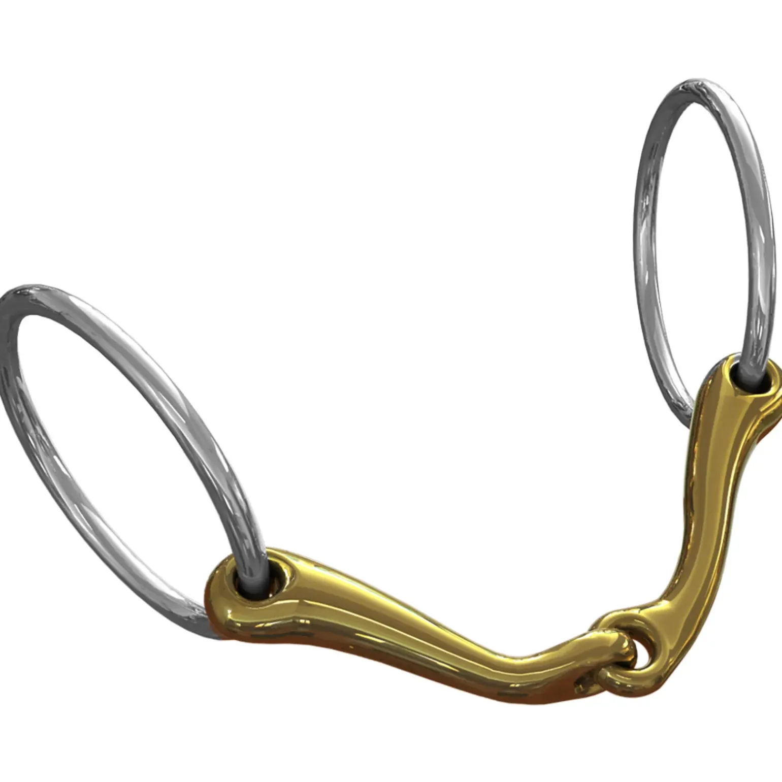 Mors De Filet Ns Bits Demi Anky, Simple Brisure, Canons Courbes, Epaisseur 14 Mm, Anneaux Chantilly 55 Mm
