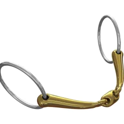 Mors De Filet Ns Bits Tranz, Double Brisure, Articulation Losange, Canon Epaisseur 14 Mm, Anneaux Chantilly 70 Mm