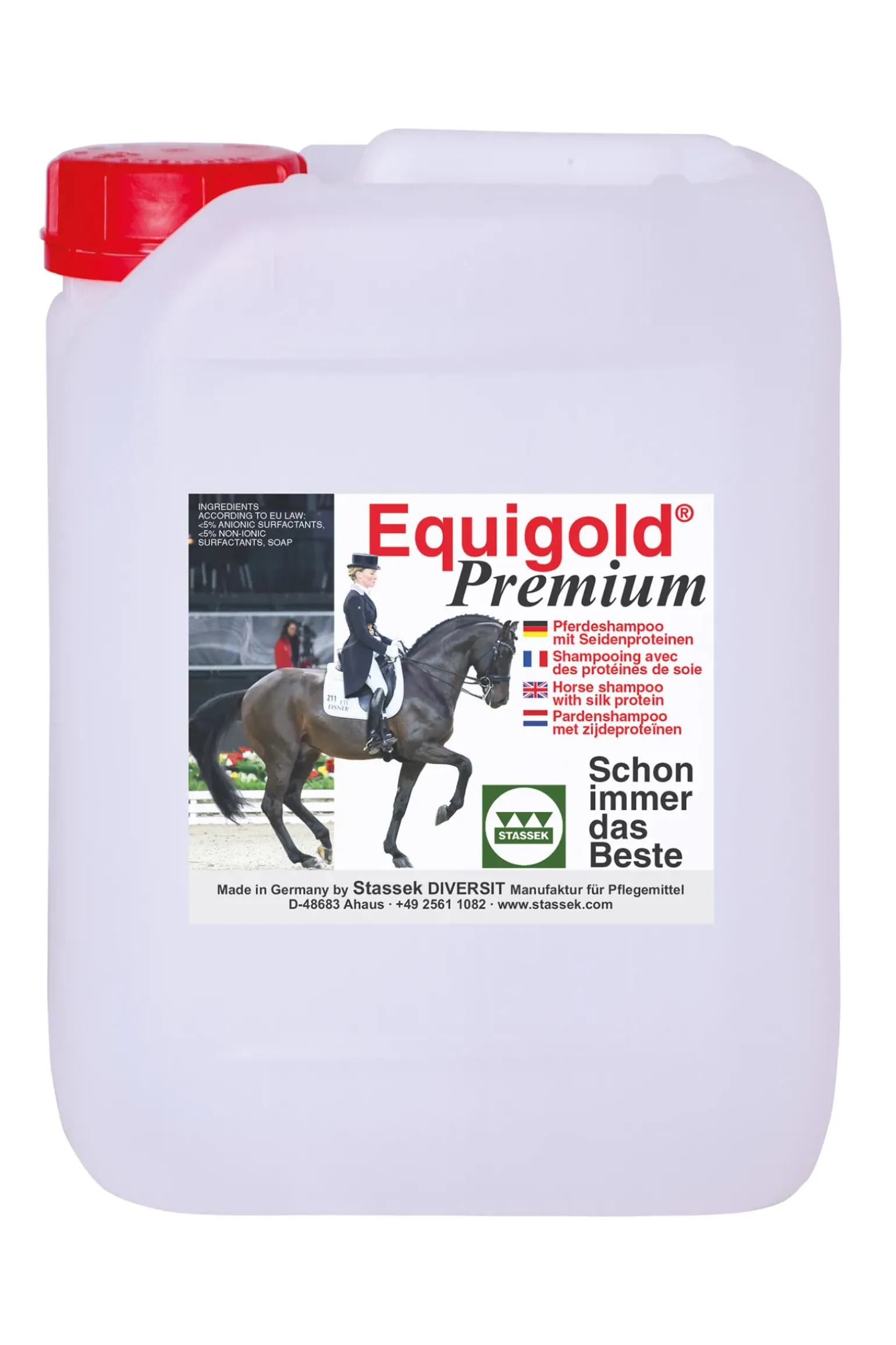 Shampoing Stassek Equigold Avec Proteines De Soie, 2 Litres