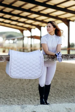 Tapis De Selle De Dressage Horze Kaitlin Avec Passepoil Fleuri